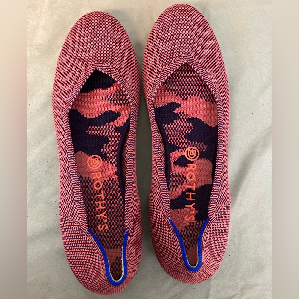 Rothy's pink camo flats